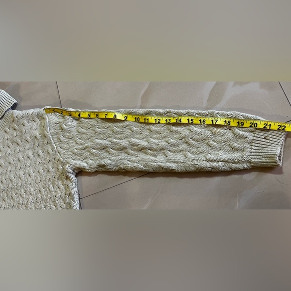 Jeanne Pierre Yellow Cotton Knit Turtleneck Sweater Size Small - Picture 6 of 16